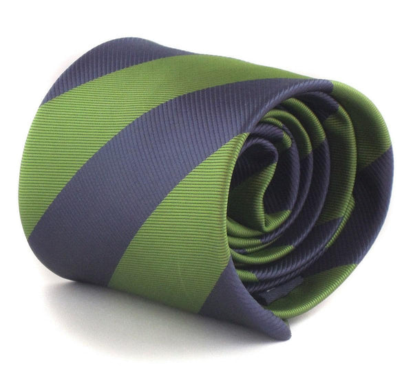 green and navy barber striped tie
